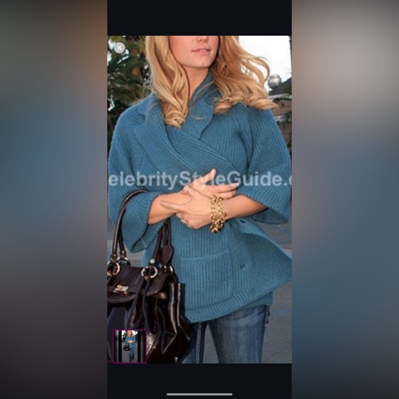 Chloe Wool and Alpaca Gray Button Cardigan as Worn By Jessica Simpson - Picture 6 of 6